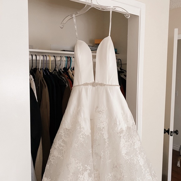 Calle Blanche Lennon Strapless Belted Wedding Gown Altered - Picture 6 of 13